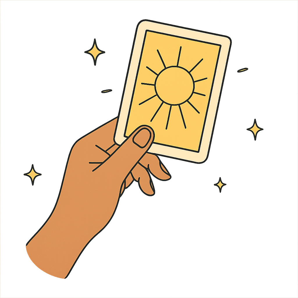 Hand holding tarot card